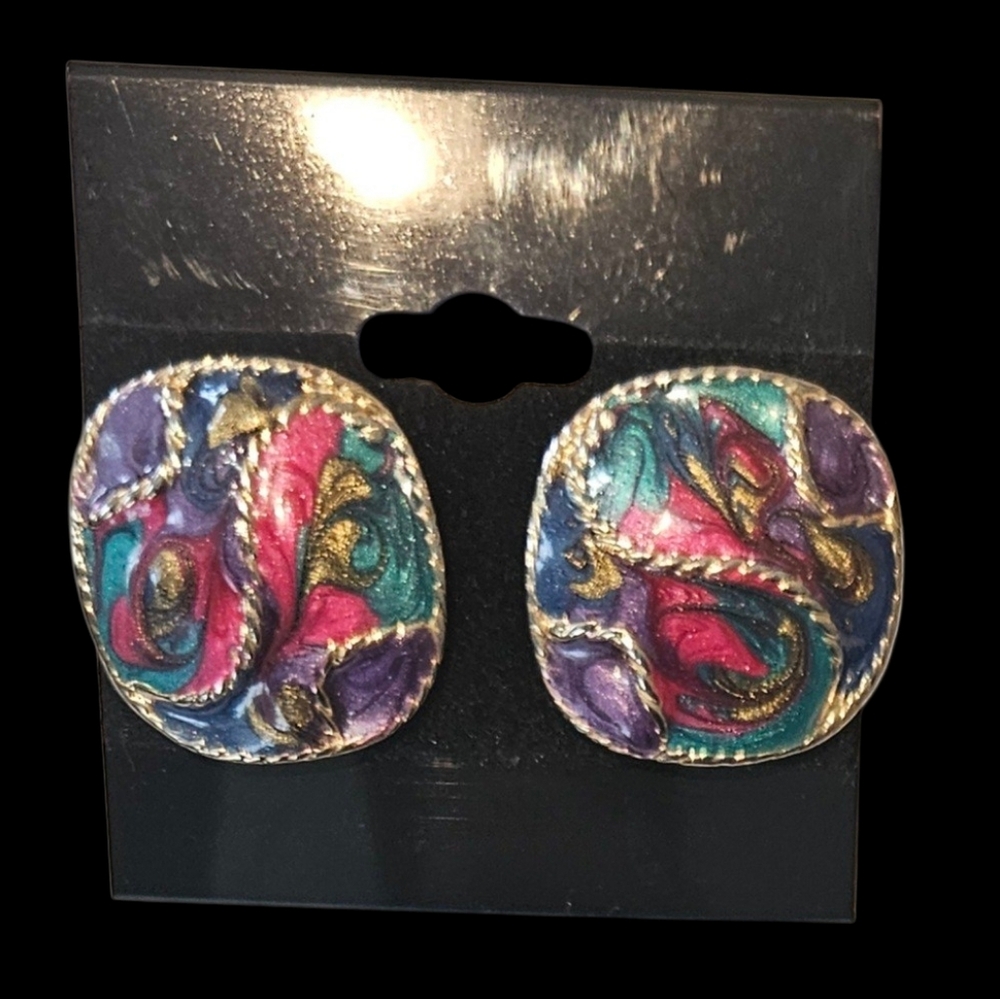 Vintage 1980s Claire's Enamel Post Earrings